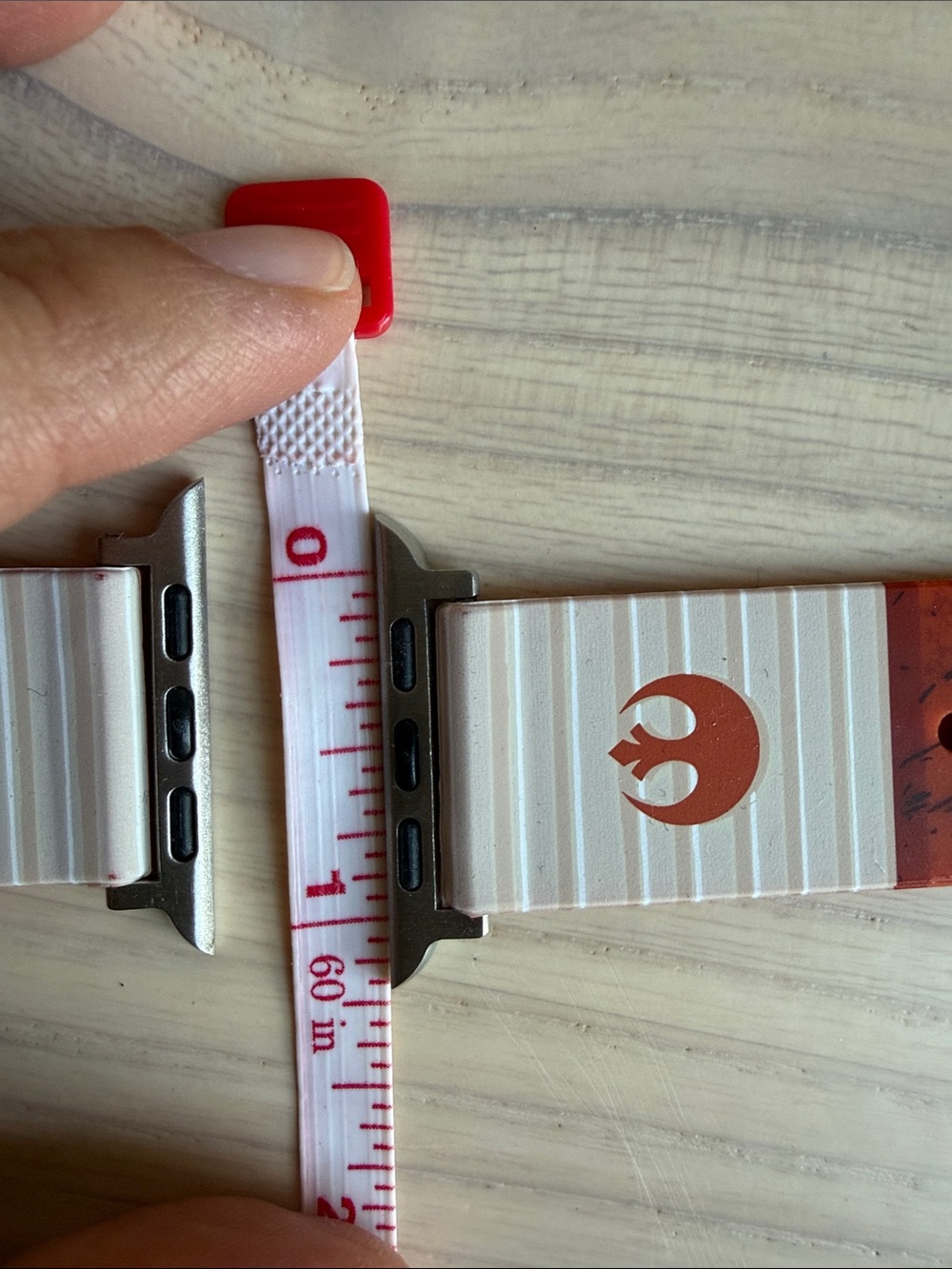 White and Orange Rebel Emblem Compatible Apple Watch Band